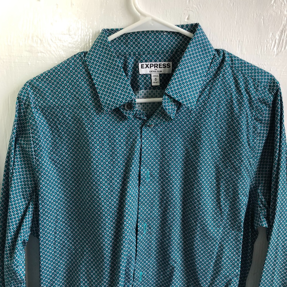 Express Men Medium Extra Slim Pattern Dress Shirt